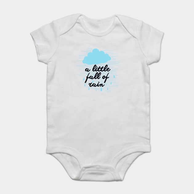 A Little Fall Of Rain (Blue) Baby Bodysuit by byebyesally